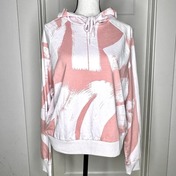 adidas Essentials Print Hooded Relaxed Sweatshirt - Size Medium - Picture 2 of 8